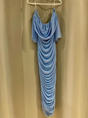 YaYa Aflalo Sky Blue Draped Maxi Dress